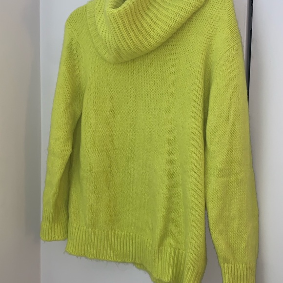 Twik Bright Yellow / Green Cowl Neck Knit Sweater - Picture 10 of 10